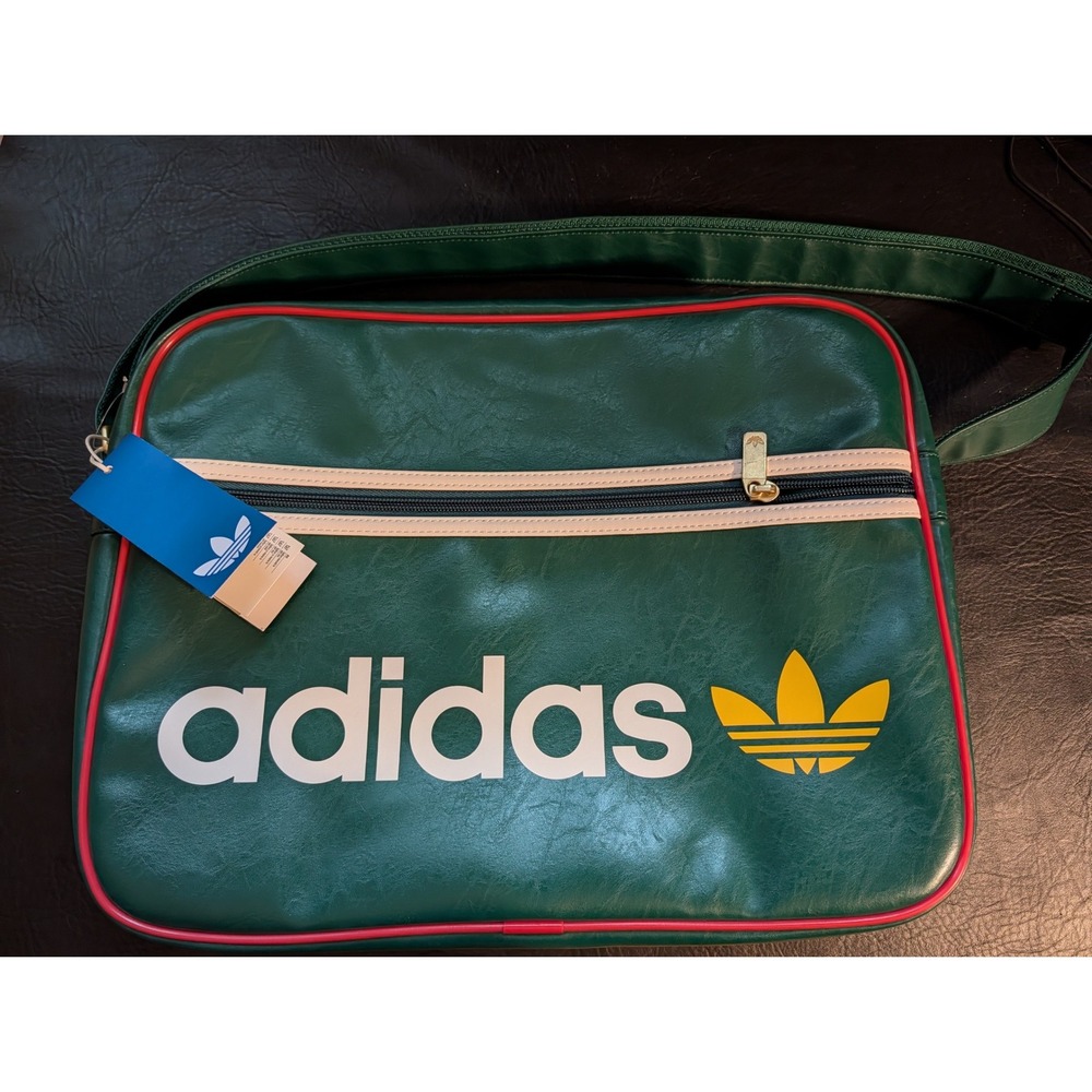 Adidas Originals Airliner OG Messenger Bag Green Red KE0142 Retro Trefoil NWT